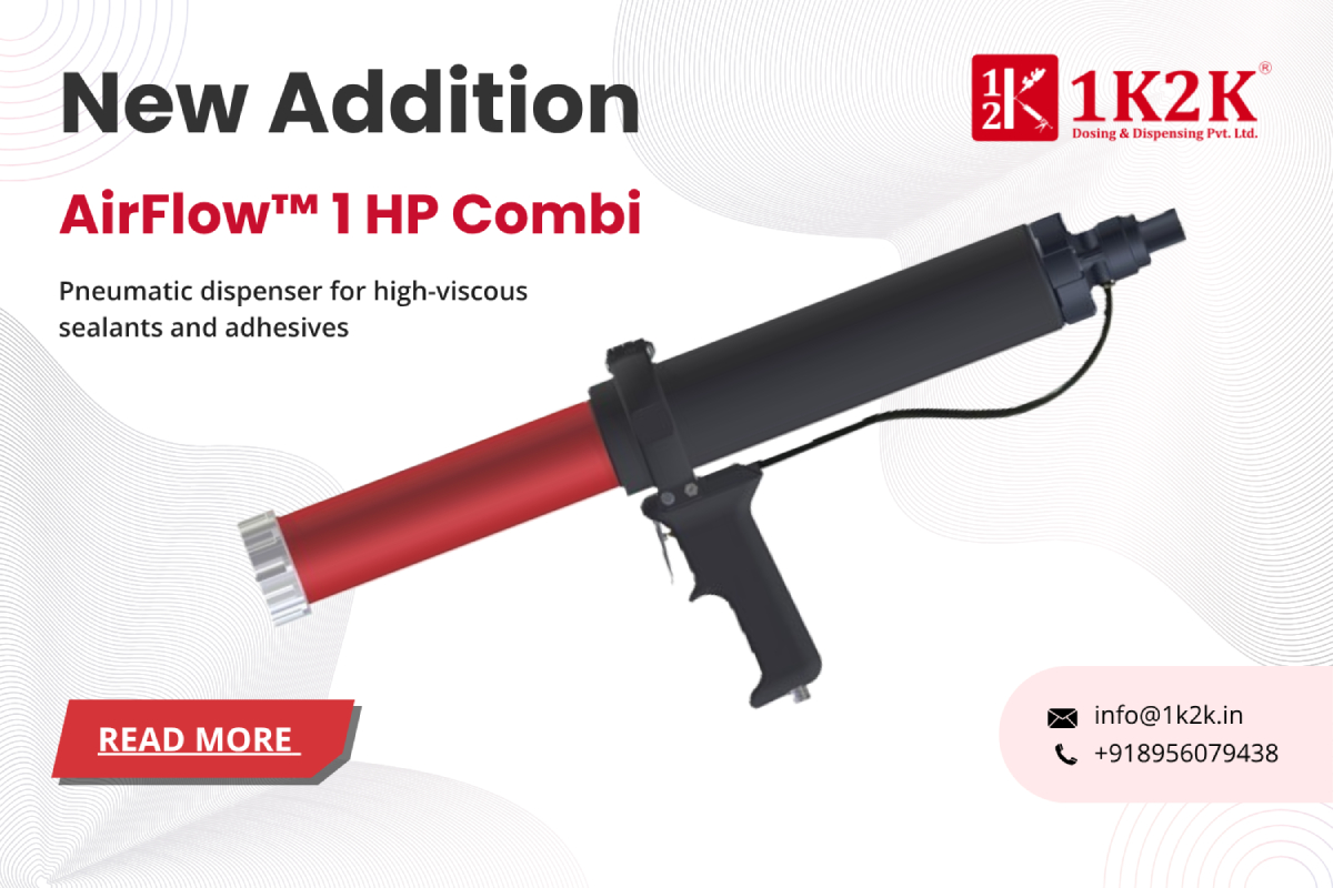 AirFlow 1 HP Combi pneumatic dispenser for high-viscosity sealants and adhesives – industrial dispensing gun
