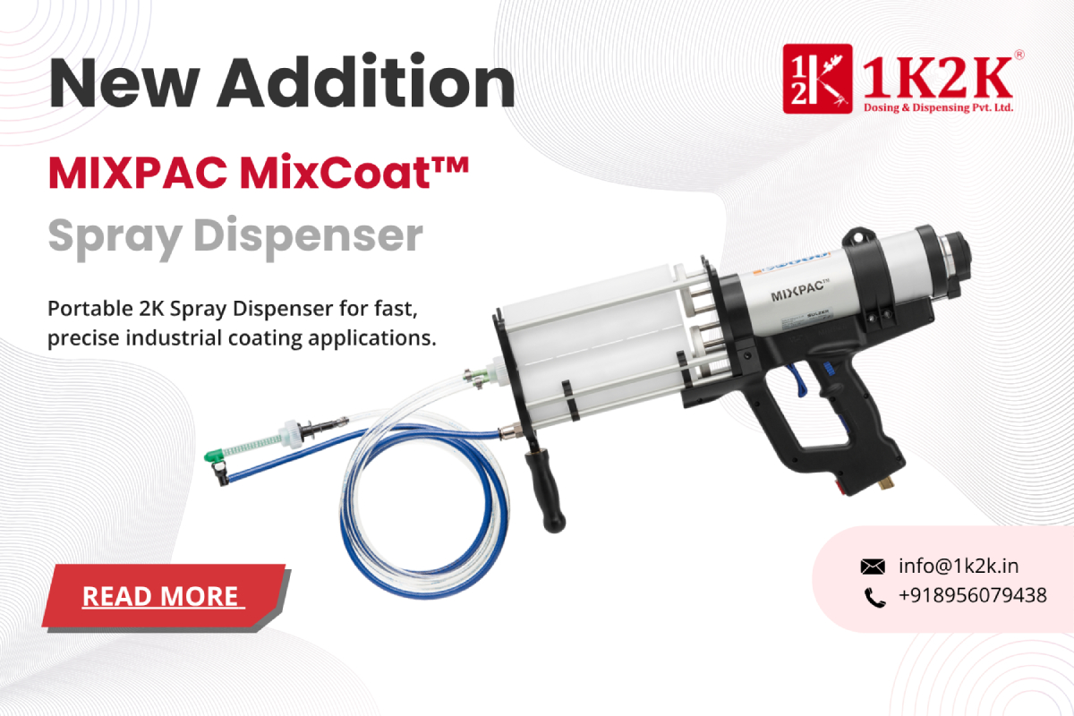 MIXPAC MixCoat 2K spray dispenser for precise industrial coating applications – portable pneumatic spray system